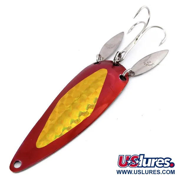 Vintage   Marathon (with sonic blades), 3/5oz Red / Gold / Nickel fishing spoon #10034