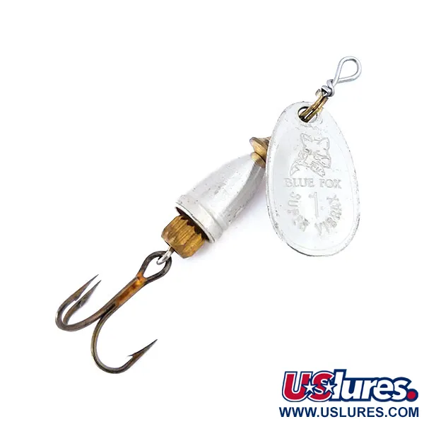 Vintage   Blue Fox Super Vibrax 1, 1/8oz Silver spinning lure #15726