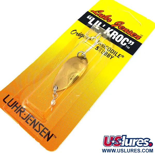  Luhr Jensen Lil' Kroc (Krocodile Stubby), 3/16oz Gold fishing spoon #17718