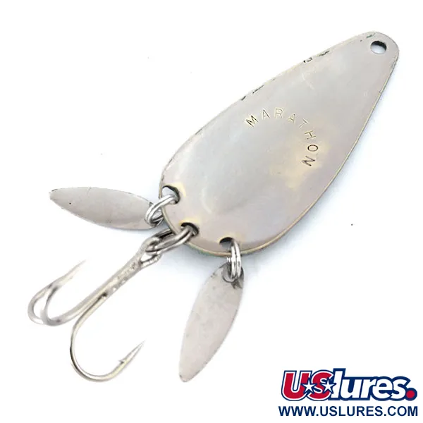Vintage   Marathon (with sonic blades), 2/5oz Green / Red / Nickel fishing spoon #10900