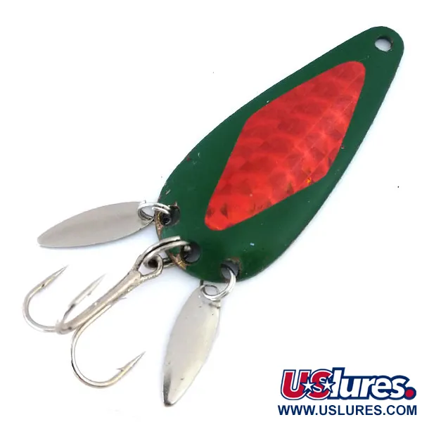 Vintage   Marathon (with sonic blades), 2/5oz Green / Red / Nickel fishing spoon #10900