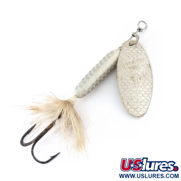 Vintage  Yakima Bait Worden’s Original Rooster Tail 4, 1/4oz Silver spinning lure #10973