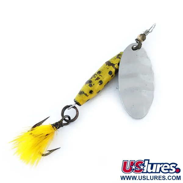 Vintage  Abu Garcia Abu Reflex, 1/4oz Nickel / Yellow spinning lure #11101