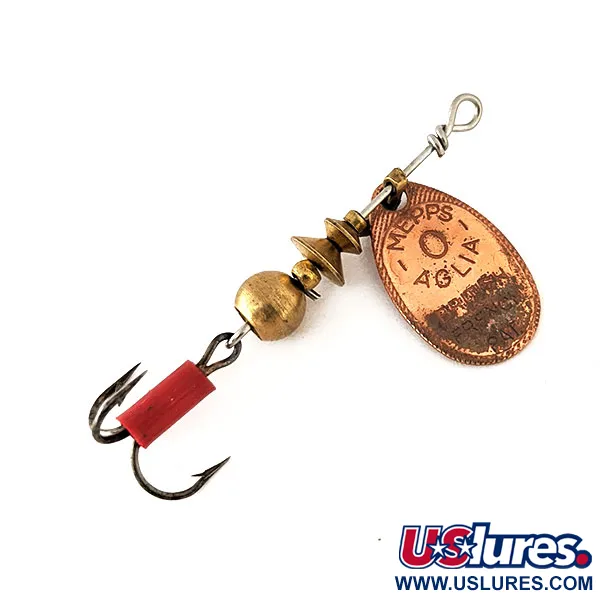 Vintage   Mepps Aglia 0, 3/32oz Copper spinning lure #11119