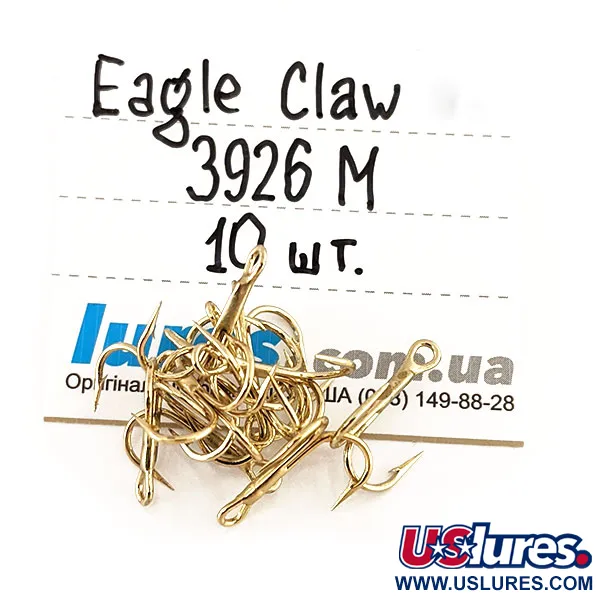   Treble Hook Eagle Claw #10 3926 M,  Gold fishing #12730