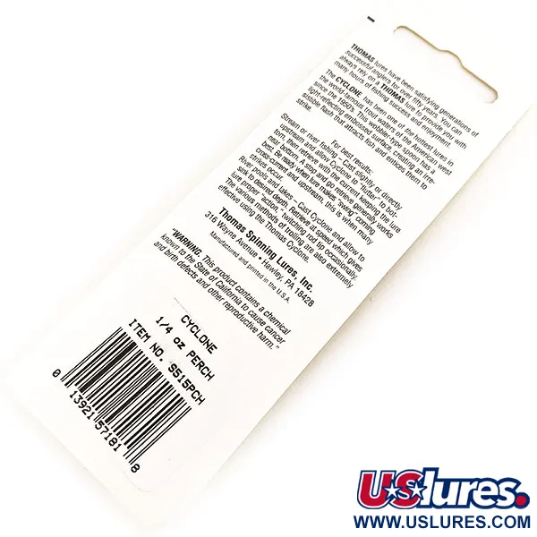   Thomas Cyclone, 1/4oz Perch fishing spoon #20307