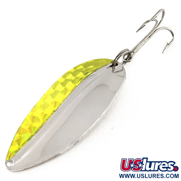 Vintage  TODDCO Main liner UV, 3/4oz Nickel/Green UV fishing spoon #17843