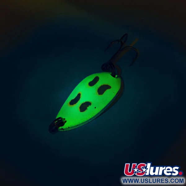 Vintage  Luhr Jensen Little Jewel UV, 3/16oz Yellow fishing spoon #11627