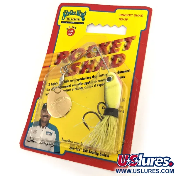   Strike King Rocket Shad Spinnerbait, 2/5oz Chartreuse fishing spoon #11692