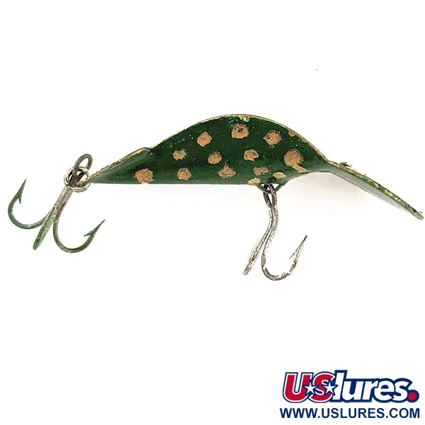 Vintage   Buck Perry Spoonplug, 1/3oz White / Green / Light Blue fishing spoon #11700