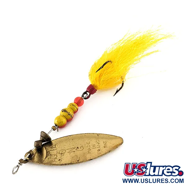 Vintage   Mepps Aglia Long 3 Dressed, 2/5oz Brass spinning lure #11715