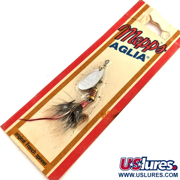   Mepps Aglia 1 dressed (squirrel tail), 1/8oz Silver spinning lure #11774