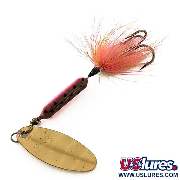 Vintage  Yakima Bait Worden’s Original Rooster Tail, 1/4oz Gold / Rainbow Trout spinning lure #11795