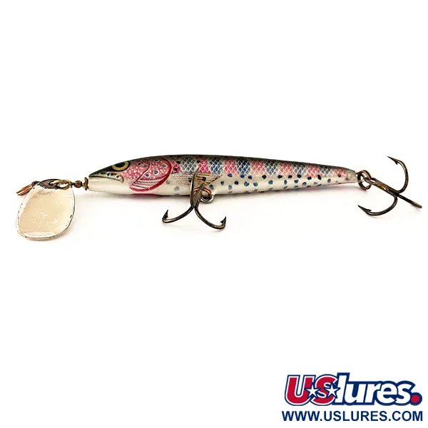 Vintage   Blue Fox Vibrax Minnow Spin 2, 2/5oz Silver / Rainbow Trout fishing lure #11808