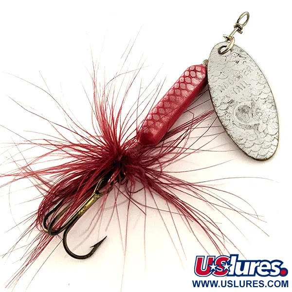 Vintage  Yakima Bait Worden’s Original Rooster Tail, 3/16oz Silver / Red spinning lure #11816
