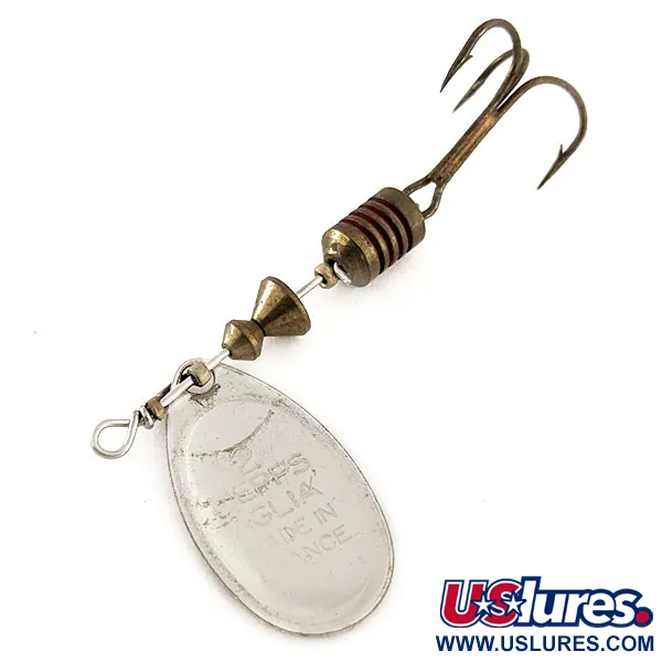 Vintage   Mepps Aglia 2, 3/16oz Silver / Red spinning lure #11819