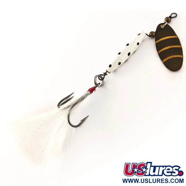 Vintage   Worth #301, 1/3oz white/black/gold spinning lure #18009