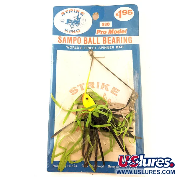   Strike King Sampo Ball Bearing, 3/4oz Yellow / Green spinning lure #12103