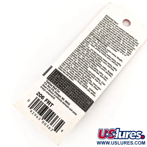  Yakima Bait Worden’s Original Rooster Tail, 1/16oz Fire Tiger spinning lure #17521