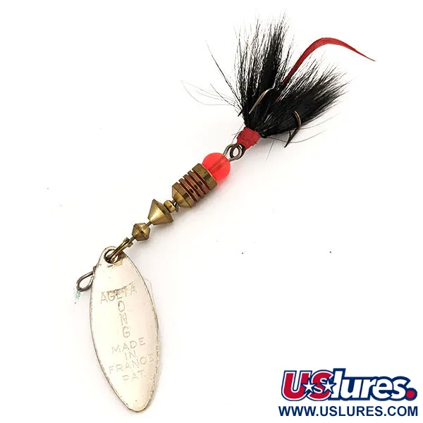 Vintage   Mepps Aglia Long 1 Dressed (squirrel tail), 3/16oz Silver spinning lure #12313