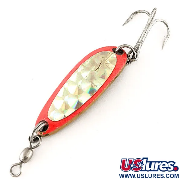 Vintage  Luhr Jensen Krocodile , 1/3oz Red / Brass fishing spoon #12316