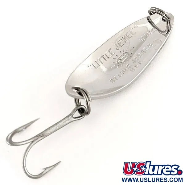 Vintage  Luhr Jensen Little Jewel , 1/3oz Nickel fishing spoon #12321