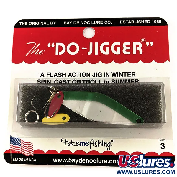   Bay de Noc Do-Jigger #3, 1/3oz Nickel / Green fishing spoon #12387