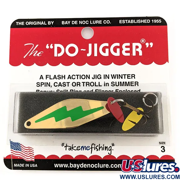 Vintage   Bay de Noc Do-Jigger #3, 1/3oz gold fishing spoon #22167