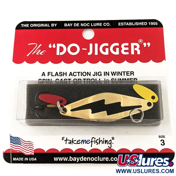   Bay de Noc Do-Jigger #3, 1/3oz gold/black fishing spoon #24132