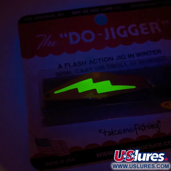   Bay de Noc Do-Jigger #3 UV, 1/3oz nickel/yellow UV fishing spoon #20264