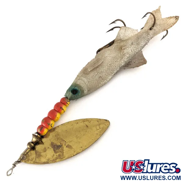 Vintage   Mepps Giant Killer Mino, 1 1/3oz Brass / Blue spinning lure #12474