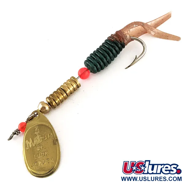 Vintage   Luhr Jensen Metric 3, 1/4oz Bronze (Brass) spinning lure #12495