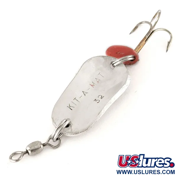Vintage   Gibbs Delta Kit-A-Mat #32, 1/3oz Silver fishing spoon #12499