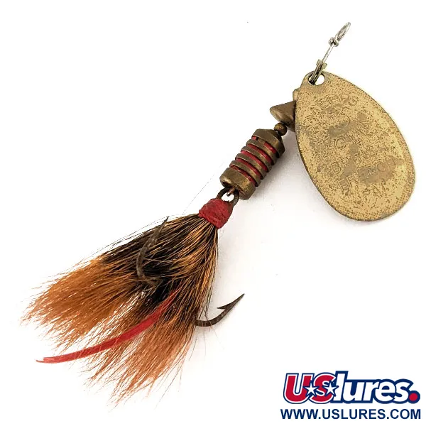 Vintage   Vintage Mepps Aglia 3 dressed (squirrel tail) 1970s, 1/4oz Brass spinning lure #12502