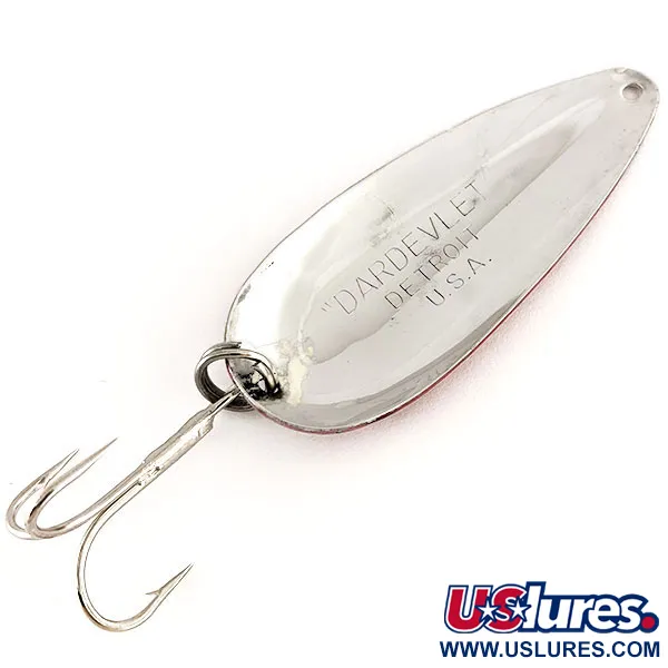 Vintage  Eppinger Dardevle Dardevlet , 3/4oz Red / White / Nickel fishing spoon #12511
