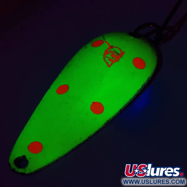 Vintage  Eppinger Dardevle Imp UV, 2/5oz Yellow / Pink / Nickel fishing spoon #12513