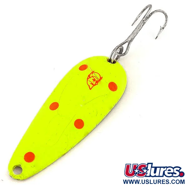 Vintage  Eppinger Dardevle Imp UV, 2/5oz Yellow / Pink / Nickel fishing spoon #12513
