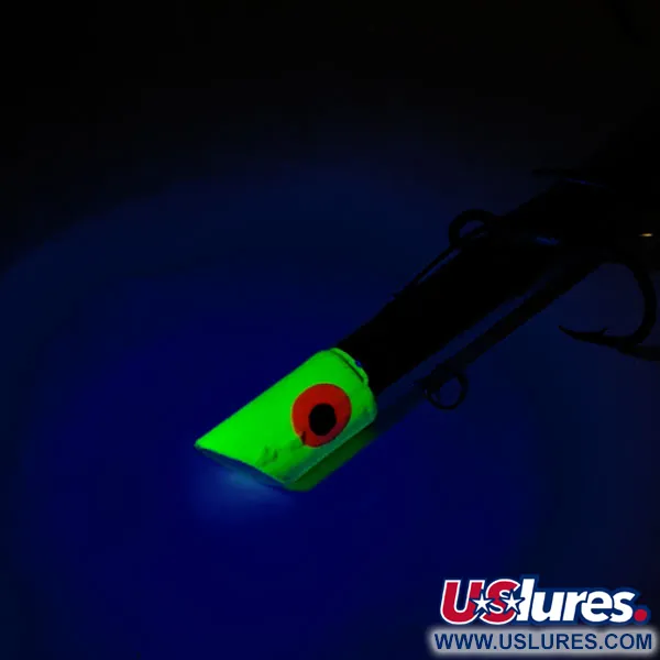 Vintage   Sea Striker Got-Cha Gotcha Got-Cha Plug UV, 2/3oz Nickel / Chartreuse fishing lure #12561