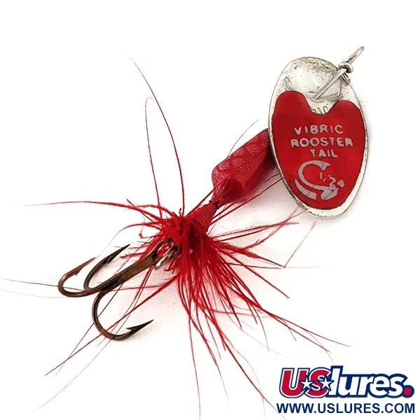 Vintage  Yakima Bait Vibric Rooster Tail, 1/16oz Red spinning lure #12567