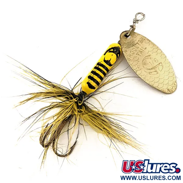 Vintage  Yakima Bait Worden’s Original Rooster Tail, 3/16oz Brass spinning lure #12589