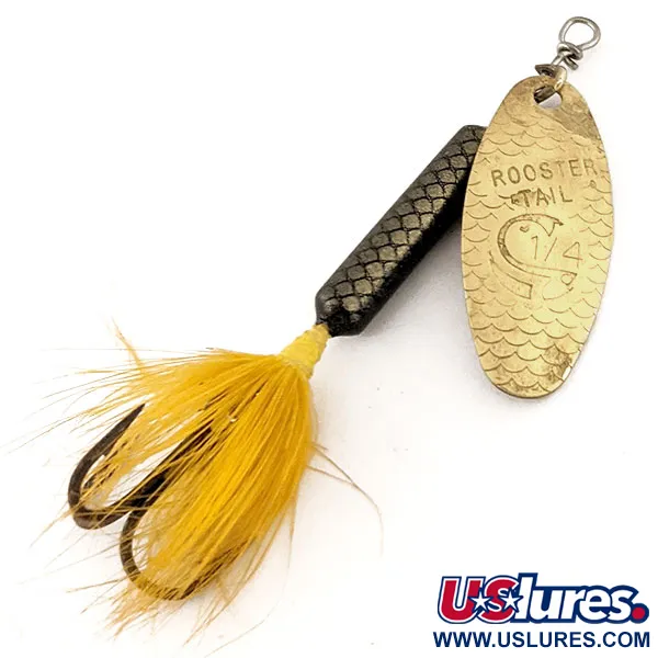 Vintage  Yakima Bait Worden’s Original Rooster Tail, 1/4oz Brass spinning lure #12597