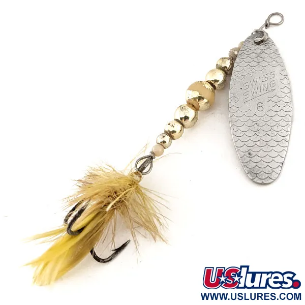 Vintage  Renosky Lures Swiss Swing 6, 3/16oz Silver spinning lure #12623