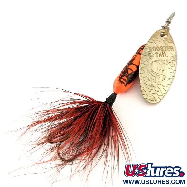 Vintage  Yakima Bait Worden’s Original Rooster Tail, 3/16oz Gold spinning lure #17442