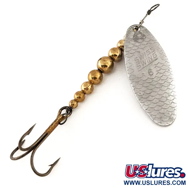 Vintage  Renosky Lures Swiss Swing 6, 3/16oz Nickel / Brass spinning lure #12635