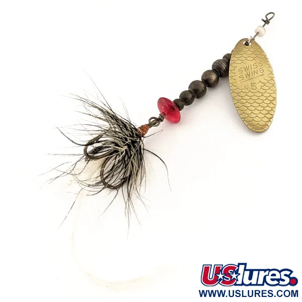 Vintage  Renosky Lures Swiss Swing 5, 1/4oz Brass spinning lure #12639