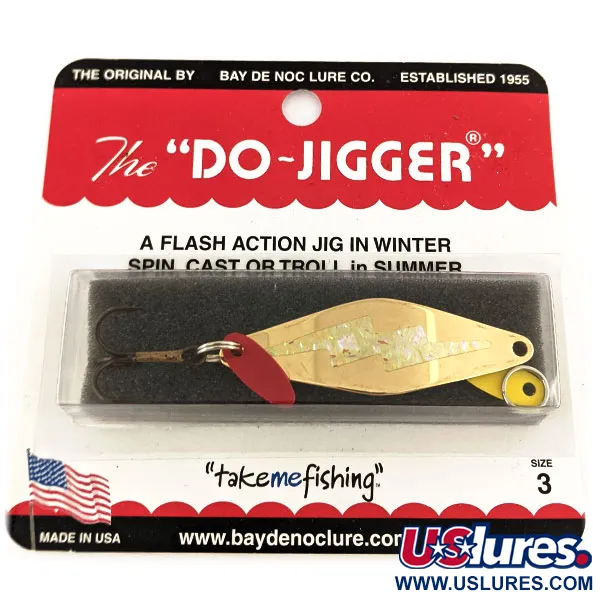   Bay de Noc Do-Jigger #3, 1/3oz Gold fishing spoon #16332