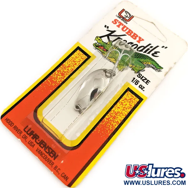  Luhr Jensen Lil' Kroc (Krocodile Stubby), 3/16oz Nickel fishing spoon #12685