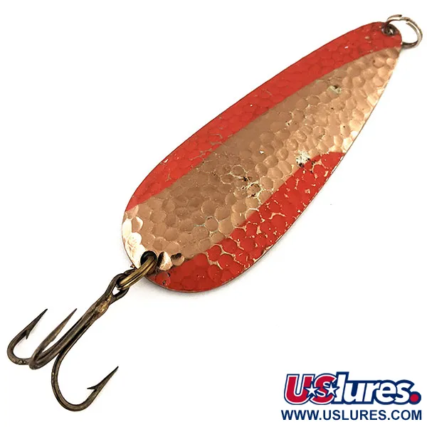 Vintage  Nebco Aqua Spoon, 3/5oz Hammered Copper / Red fishing spoon #12692