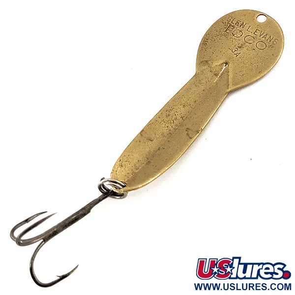 Vintage   Glen Evans Loco 3A Troll, 1/3oz Matte Brass fishing spoon #12700