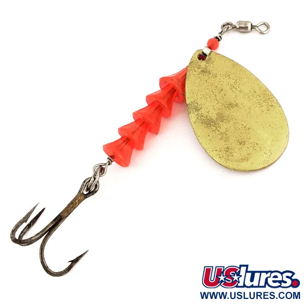 Vintage   Luhr Jensen TEE Spoon, 1/2oz Gold / Red spinning lure #12760
